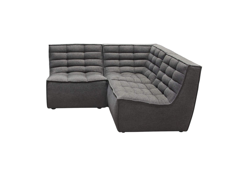 MARSHALL5PCGR Marshall 5pc Corner Modular Sectional W/ Scooped Seat In Grey Fabric