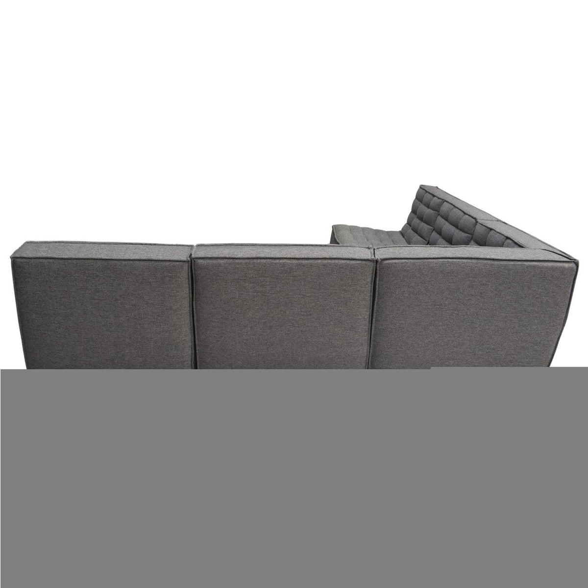 MARSHALL5PCGR Marshall 5pc Corner Modular Sectional W/ Scooped Seat In Grey Fabric