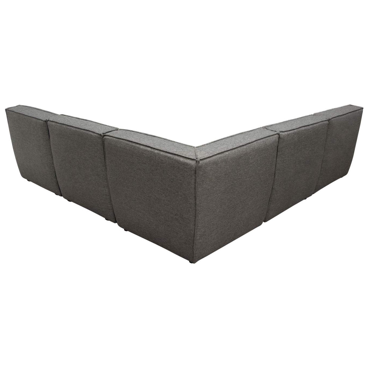 MARSHALL5PCGR Marshall 5pc Corner Modular Sectional W/ Scooped Seat In Grey Fabric