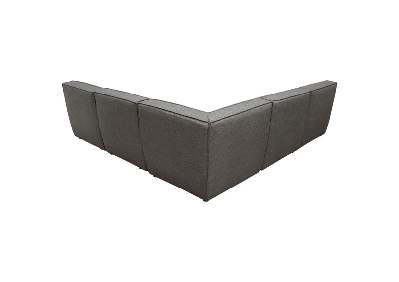 MARSHALL5PCGR Marshall 5pc Corner Modular Sectional W/ Scooped Seat In Grey Fabric