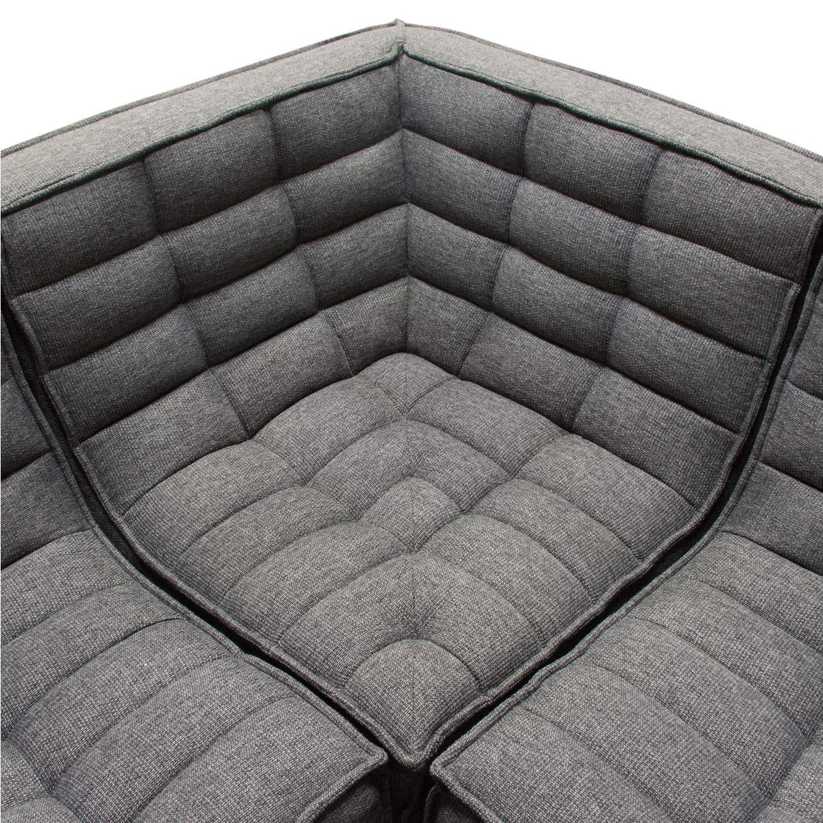 MARSHALL5PCGR Marshall 5pc Corner Modular Sectional W/ Scooped Seat In Grey Fabric