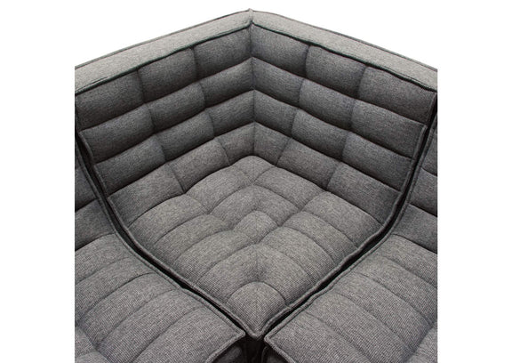 MARSHALL5PCGR Marshall 5pc Corner Modular Sectional W/ Scooped Seat In Grey Fabric