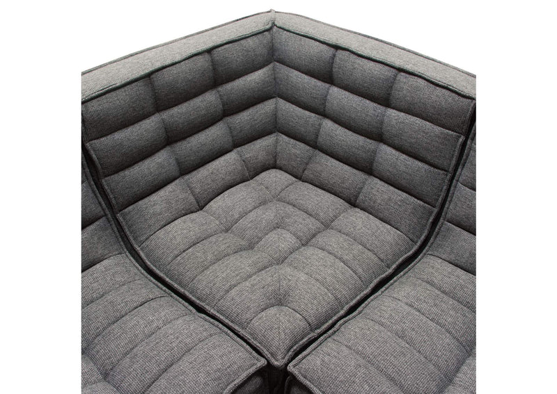 MARSHALL5PCGR Marshall 5pc Corner Modular Sectional W/ Scooped Seat In Grey Fabric