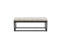Mateo Black Powder Coat Metal Small Linen Tufted Bench by Diamond Sofa - Desert Sand Linen
