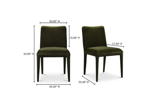 ME-1062-27 Calla Dining Chair Green Velvet - Set Of Two