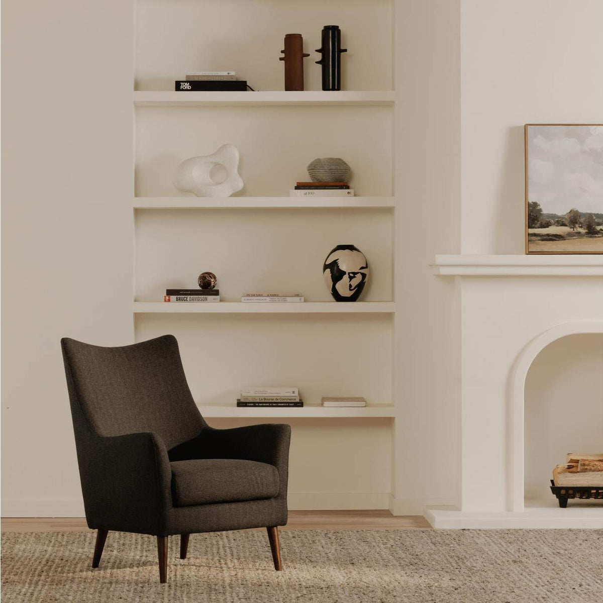 ME-1066-07 Fisher Armchair Wool Blend Charcoal