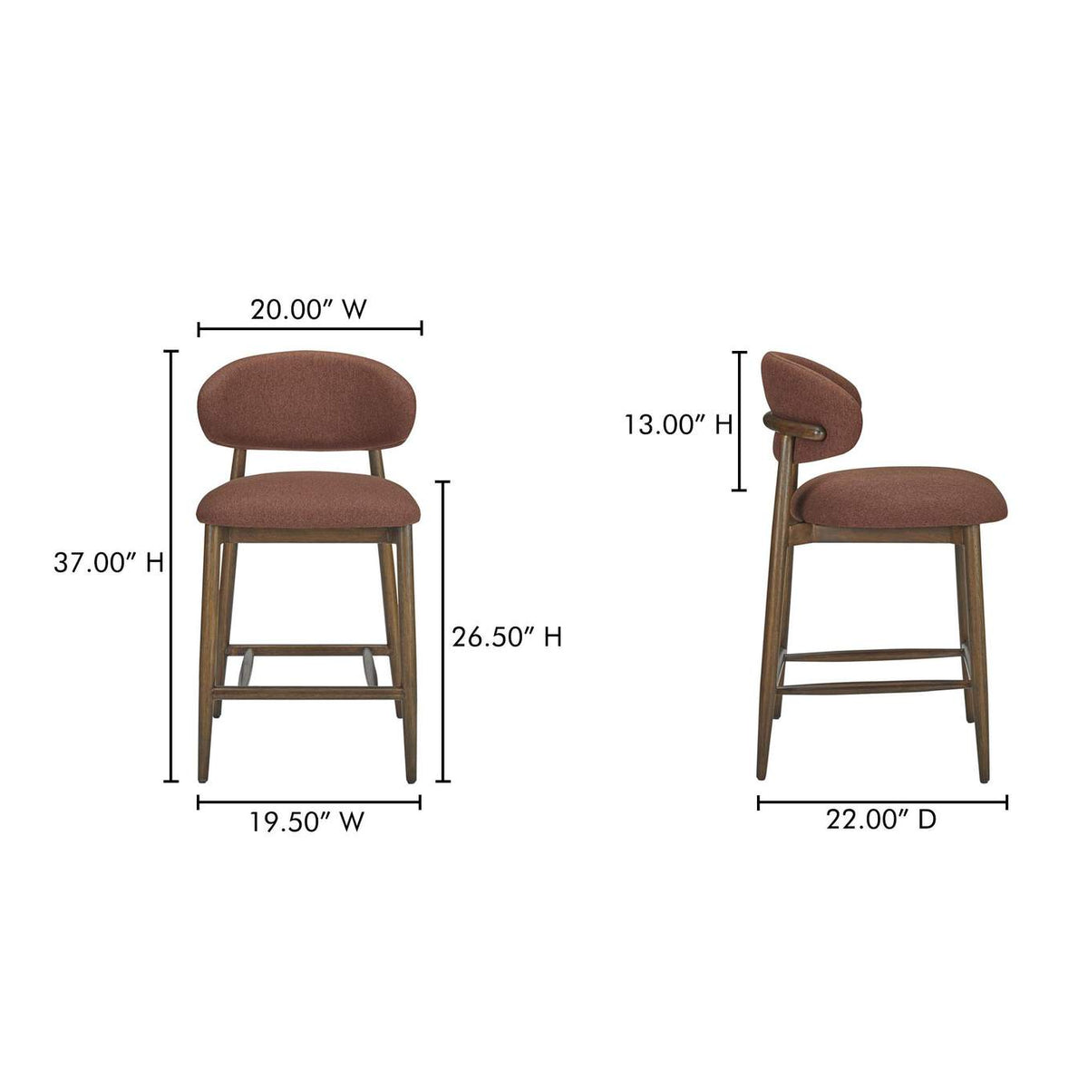 ME-1070-22 Ellie Counter Stool Rust