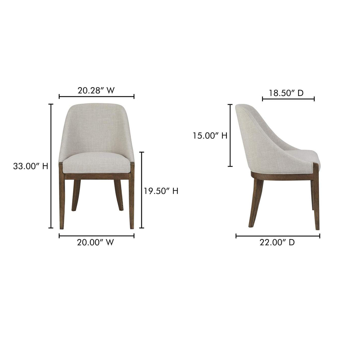 ME-1071-34 Edward Dining Chair Heather Beige