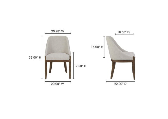 ME-1071-34 Edward Dining Chair Heather Beige