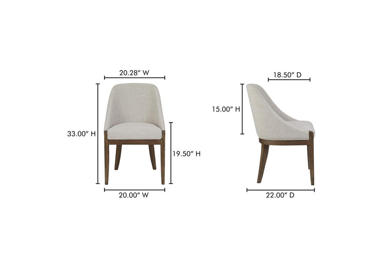 ME-1071-34 Edward Dining Chair Heather Beige