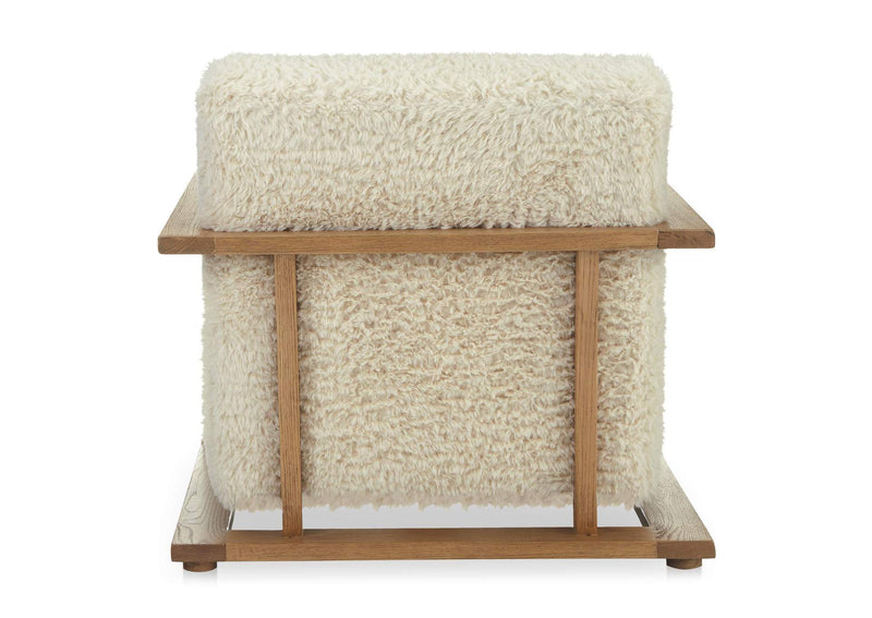ME-1073-05 Eckersley Lounge Chair Cream Faux Fur