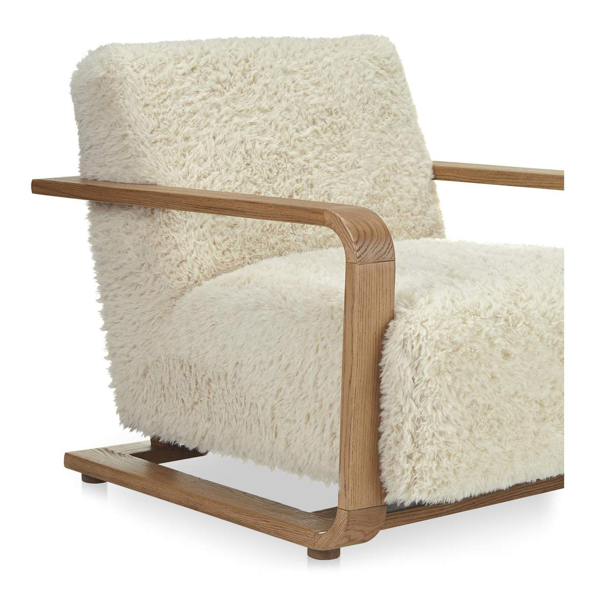 ME-1073-05 Eckersley Lounge Chair Cream Faux Fur
