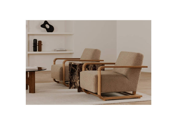 ME-1073-34 Eckersley Lounge Chair Beige Faux Shearling