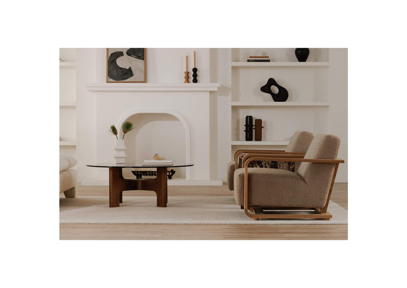 ME-1073-34 Eckersley Lounge Chair Beige Faux Shearling