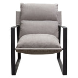 Miller Sling Accent Chair in Grey Fabric w/ Black Powder Coated Metal Frame