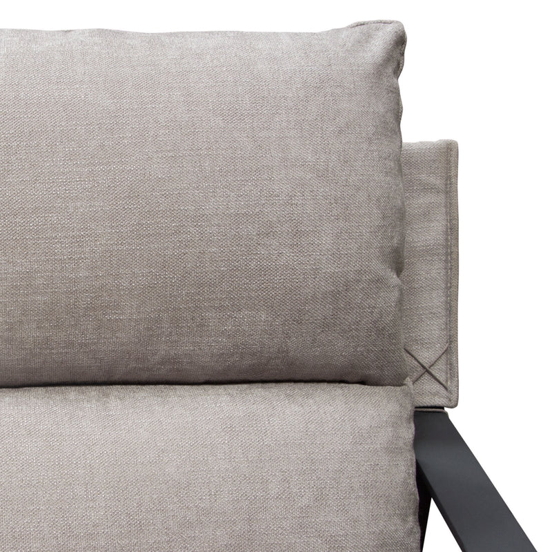 Miller Sling Accent Chair in Grey Fabric w/ Black Powder Coated Metal Frame