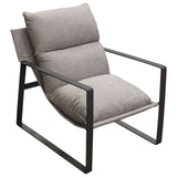 Miller Sling Accent Chair in Grey Fabric w/ Black Powder Coated Metal Frame