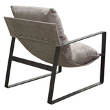 Miller Sling Accent Chair in Grey Fabric w/ Black Powder Coated Metal Frame