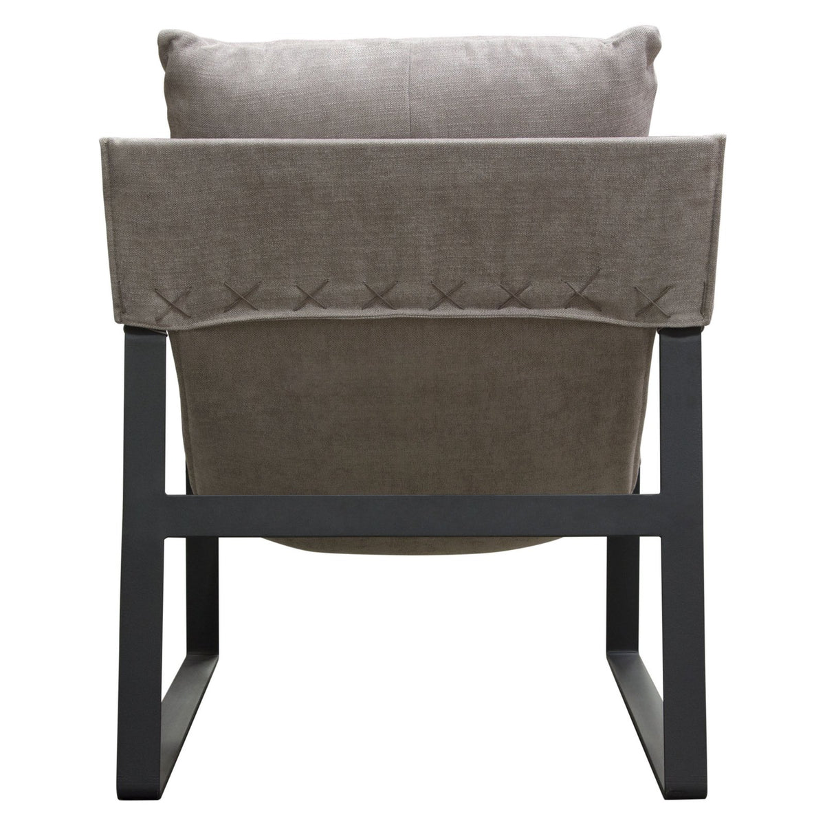 Miller Sling Accent Chair in Grey Fabric w/ Black Powder Coated Metal Frame