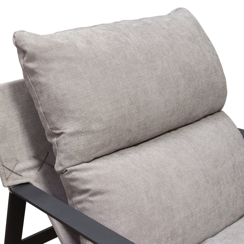 Miller Sling Accent Chair in Grey Fabric w/ Black Powder Coated Metal Frame