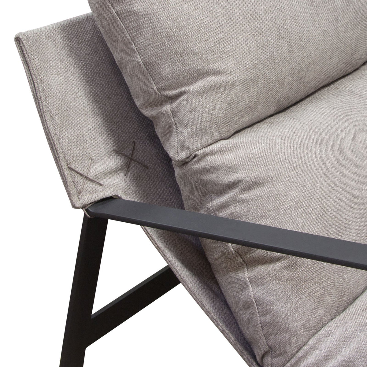 Miller Sling Accent Chair in Grey Fabric w/ Black Powder Coated Metal Frame