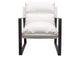 Miller Sling Accent Chair in White Linen Fabric w/ Black Powder Coated Metal Frame