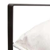 Miller Sling Accent Chair in White Linen Fabric w/ Black Powder Coated Metal Frame