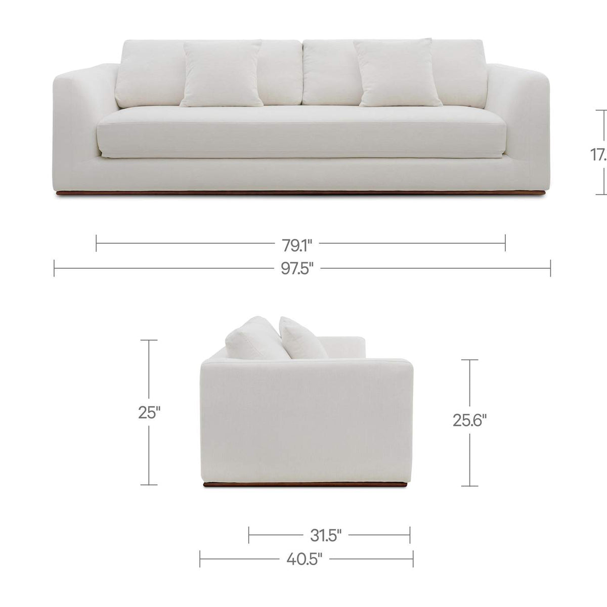 MO-1006-18 Rue Sleeper Sofa Off White