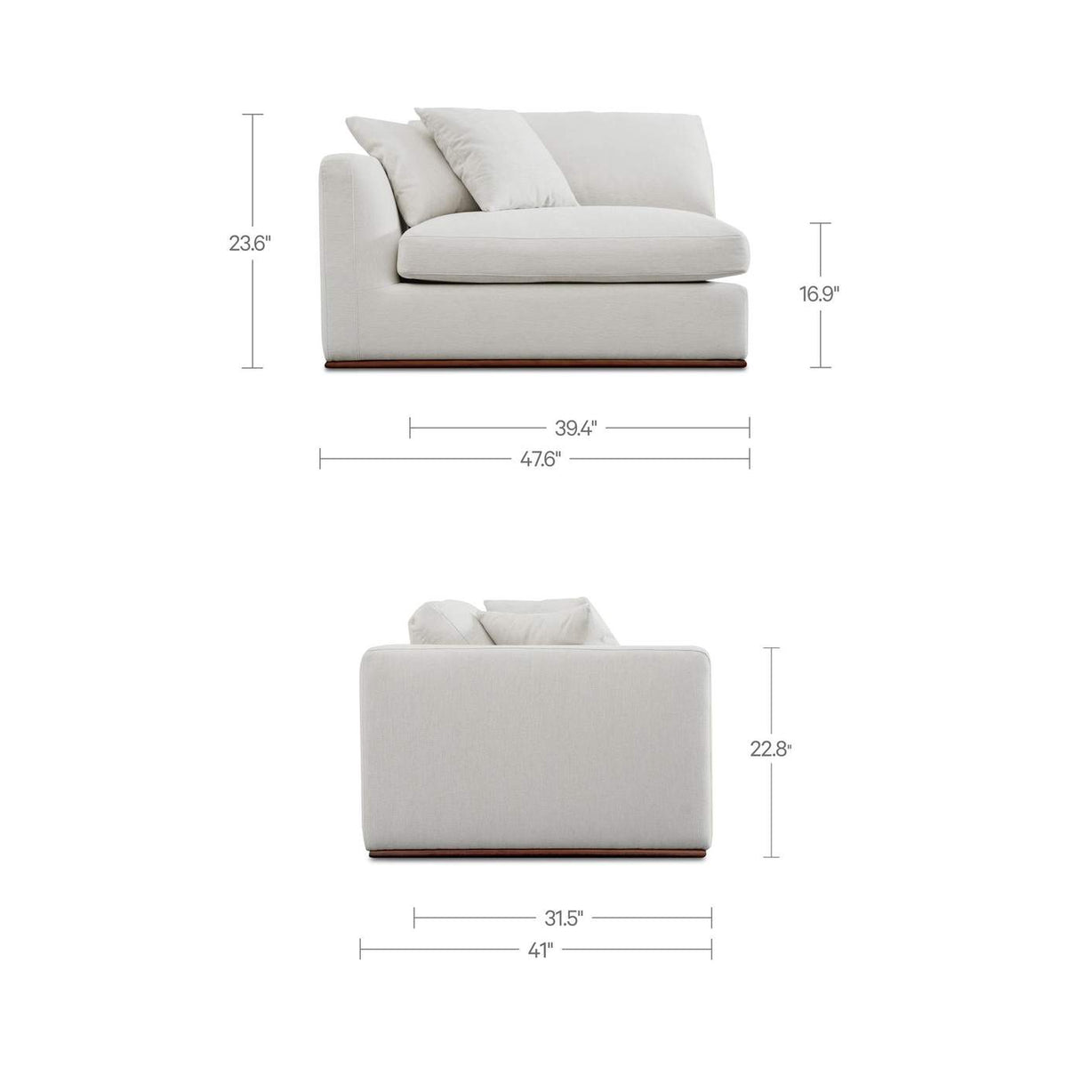 MO-1007-18 Rue Left Arm Facing Chair Off White
