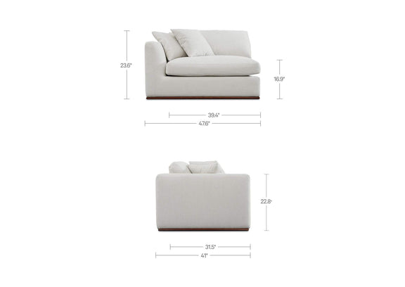 MO-1007-18 Rue Left Arm Facing Chair Off White