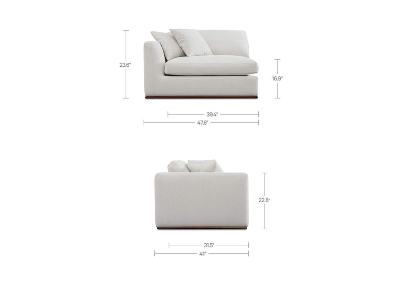 MO-1007-18 Rue Left Arm Facing Chair Off White