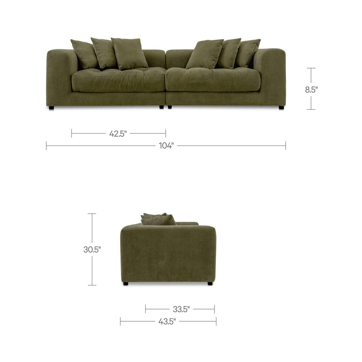 MO-1024-16-0 Davie Sofa Olive