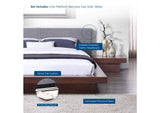 MOD-5492-WAL-GRY-SET Freja 3 Piece Fabric Queen Bedroom Set By Modway