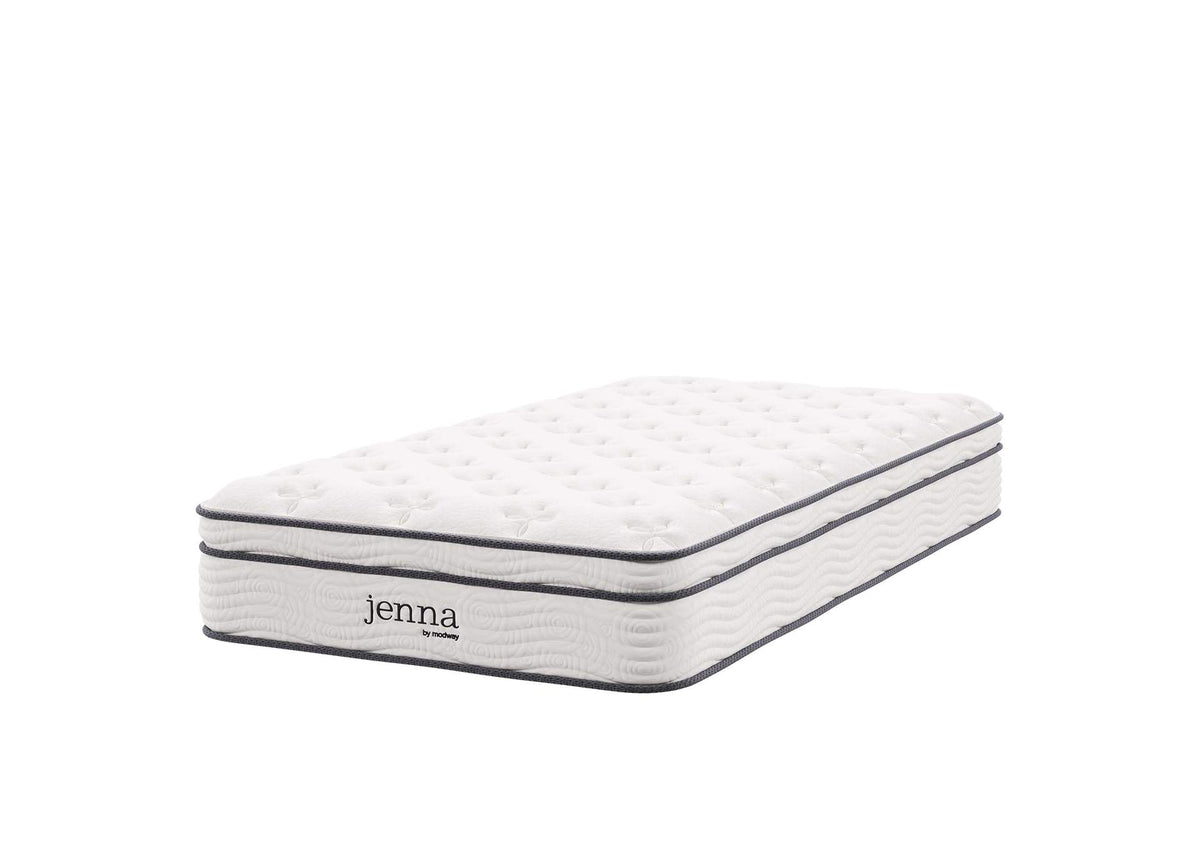 MOD-5768-WHI Jenna 10" Innerspring And Foam Twin Mattress By Modway