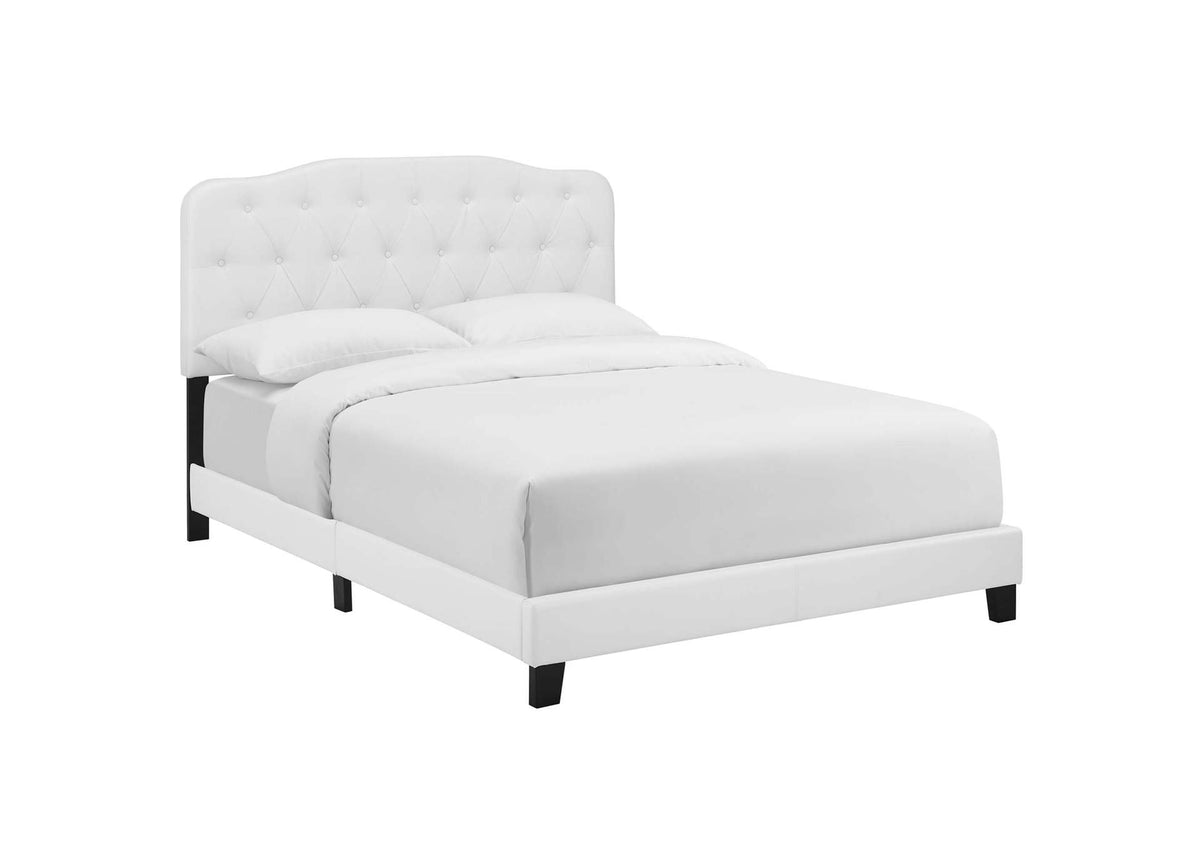 MOD-5991-WHI Amelia Faux Leather Full Bed By Modway