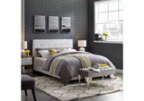 MOD-6001-WHI Amira Upholstered Fabric Queen Bed By Modway