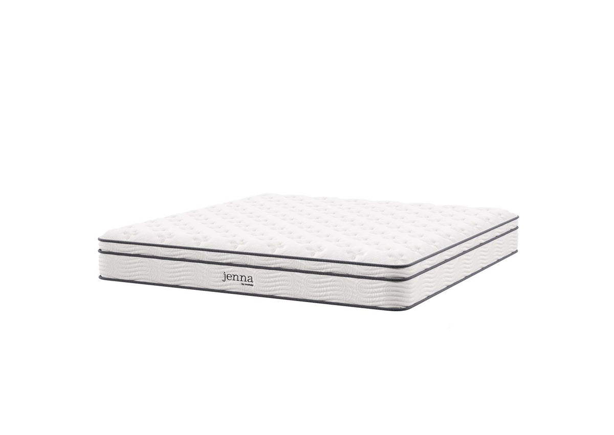 MOD-6080-WHI Jenna 10" Innerspring And Foam California King Mattress By Modway