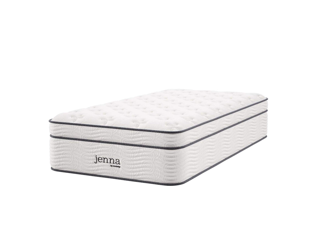 MOD-6082-WHI Jenna 14" Innerspring And Foam Twin Mattress By Modway