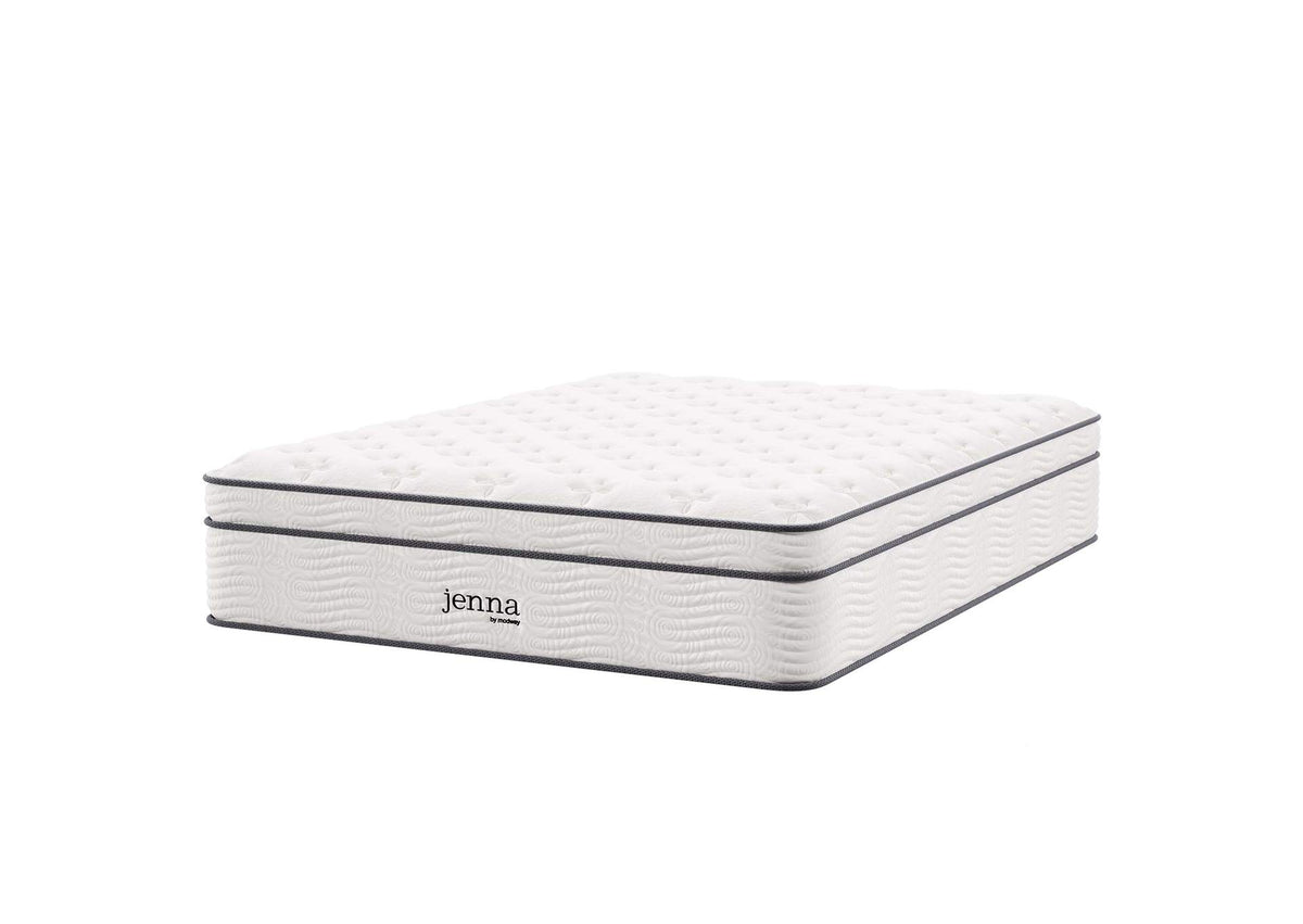 MOD-6084-WHI Jenna 14" Innerspring And Foam Queen Mattress By Modway