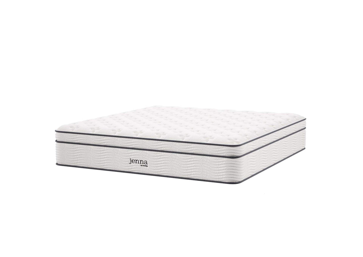 MOD-6085-WHI Jenna 14" Innerspring And Foam King Mattress By Modway