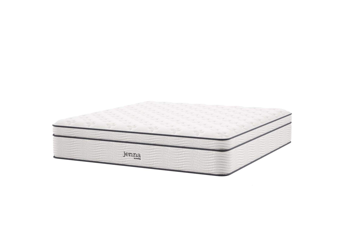 MOD-6086-WHI Jenna 14" Innerspring And Foam California King Mattress By Modway