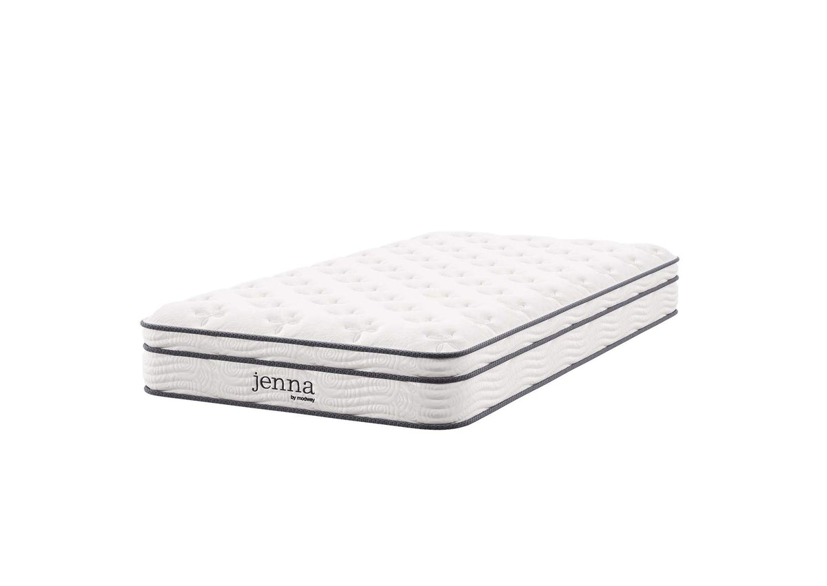 MOD-6133-WHI Jenna 8" Innerspring And Foam Twin Mattress By Modway