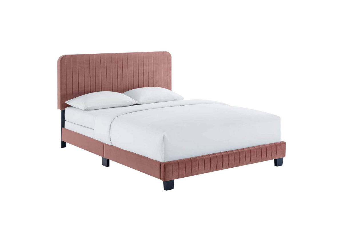 MOD-6330-DUS Celine Channel Tufted Performance Velvet Queen Bed By Modway