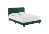 MOD-6330-EME Celine Channel Tufted Performance Velvet Queen Bed By Modway