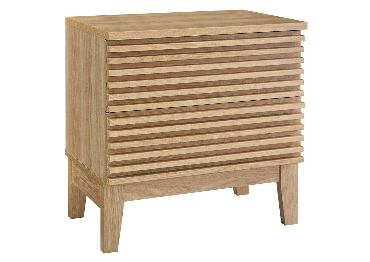 MOD-6964-OAK Render Two-Drawer Nightstand By Modway