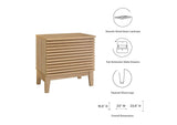 MOD-6964-OAK Render Two-Drawer Nightstand By Modway