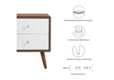 MOD-7017-WAL-WHI Transmit 2-Drawer Nightstand By Modway