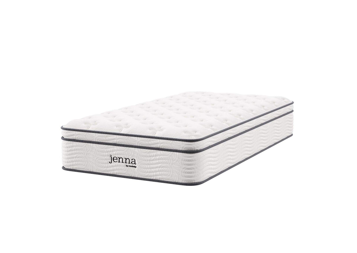MOD-7087-WHI Jenna 12" Innerspring And Foam Twin Mattress By Modway
