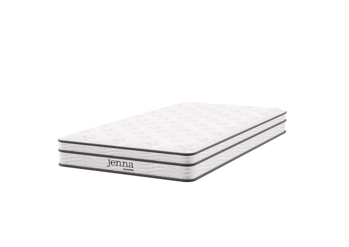 MOD-7092-WHI Jenna 6" Innerspring And Foam Narrow Twin Mattress By Modway