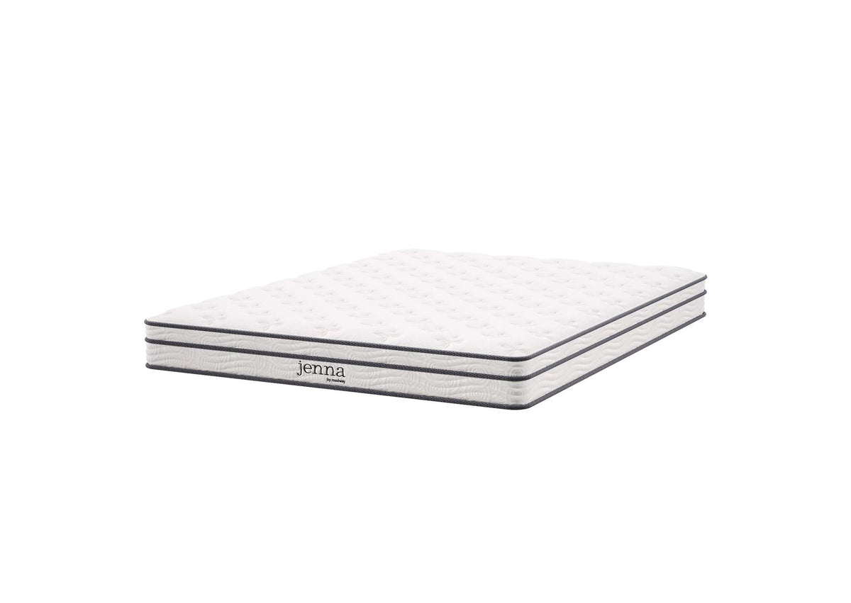 MOD-7095-WHI Jenna 6" Innerspring And Foam Queen Mattress By Modway